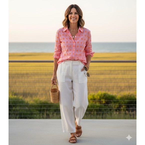 Boden Tops - BODEN Watermelon Punch Relaxed Cotton Shirt
